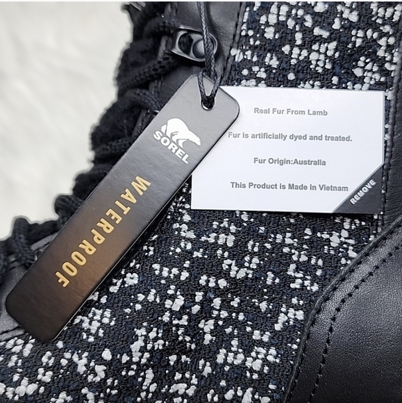 SOREL Lennox Lace Cozy Black Waterproof Boots - Picture 14 of 16